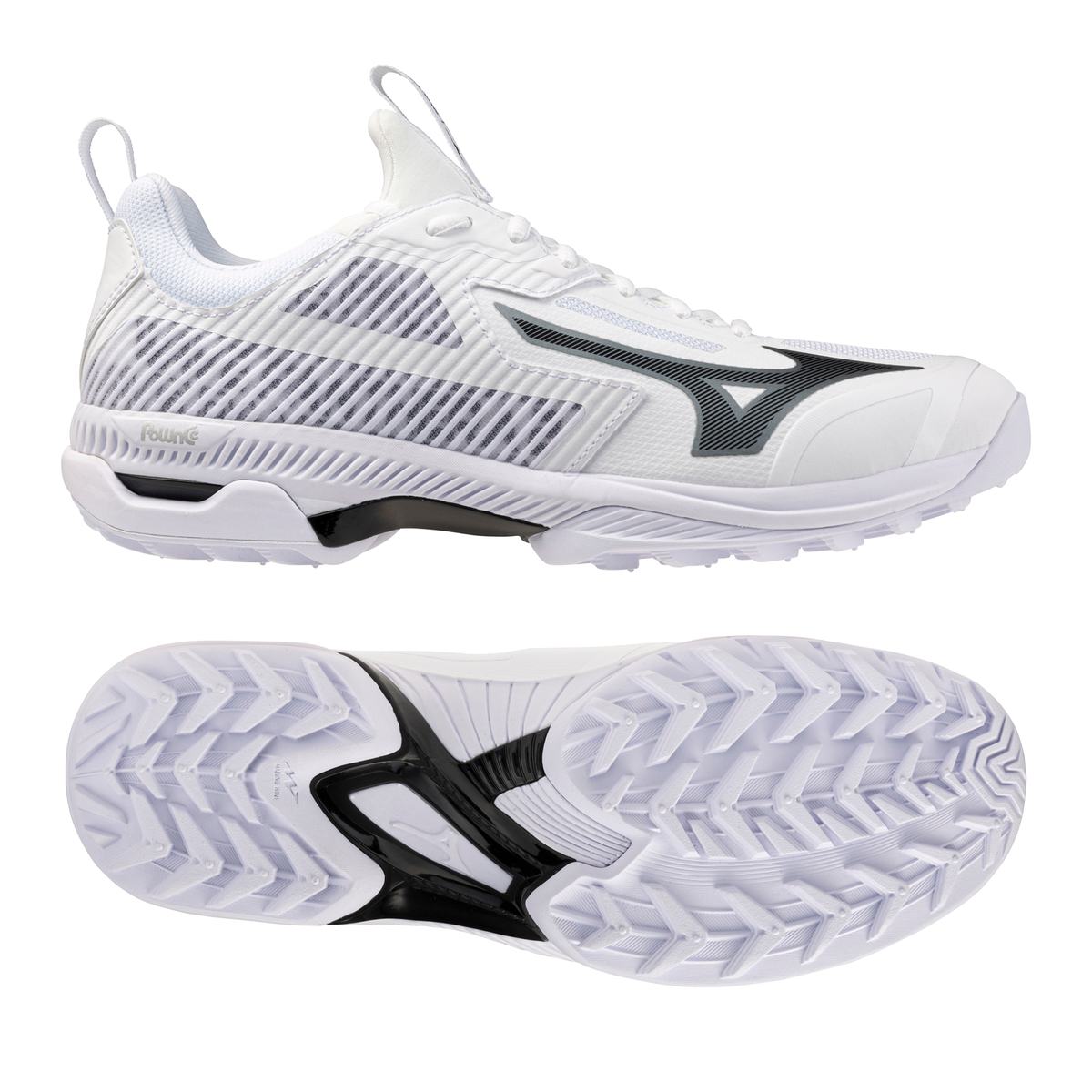 Mizuno Wave Panthera 2 Hockey Shoes: White/Black/Silver