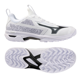 Mizuno Wave Panthera 2 Hockey Shoes: White/Black/Silver