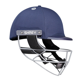 Shrey Elite Pro Stainless Steel Cricket Helmet With Fixed Visor: Navy