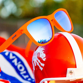 Goodr Donkey Goggles Sunglasses Blue Polarised Lenses: Orange Frame