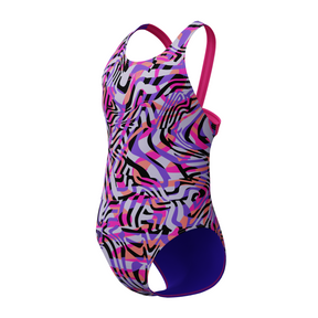 Speedo Girls Digital Allover Leaderback Swimsuit: Pink