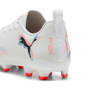 Puma Future 8 Play FG/AG Junior Football Boots: Puma White/Black/Glowing Red