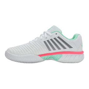 K Swiss Express Light 3 Clay Womens Tennis Shoes: White/Mint/Pastel Pink