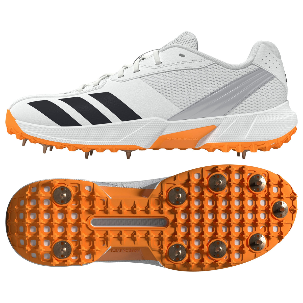 Adidas 22YDS Spike Adult Cricket Shoes: White/Black