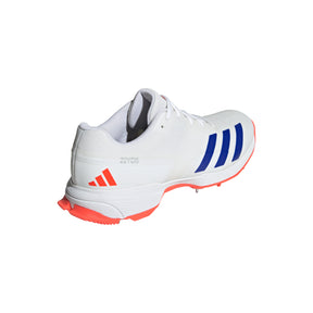 Adidas 22YDS Spike Adult Cricket Shoes 2024: Cloud White/Lucid Blue/Solar Red