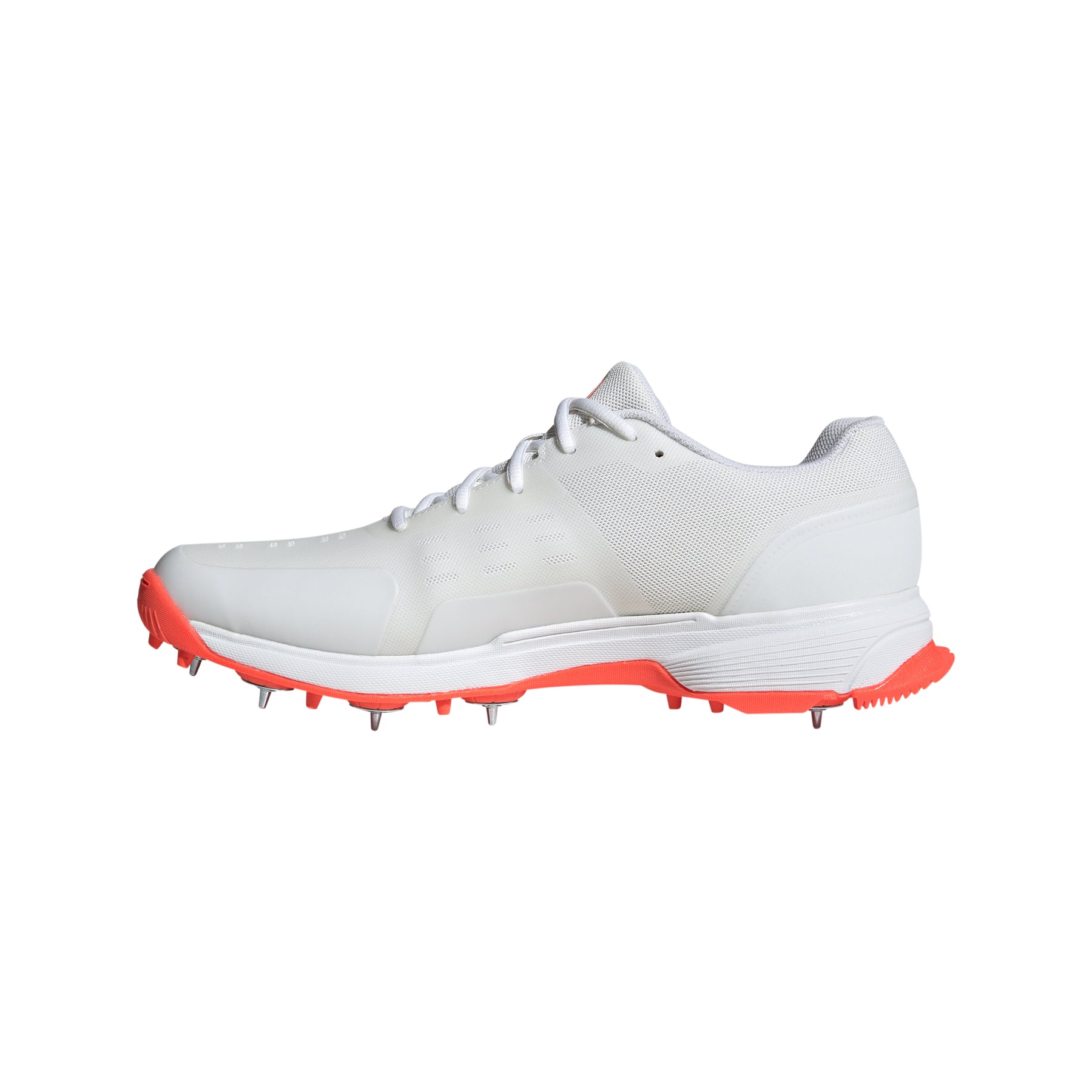 Adidas 22YDS Spike Adult Cricket Shoes 2024: Cloud White/Lucid Blue/Solar Red