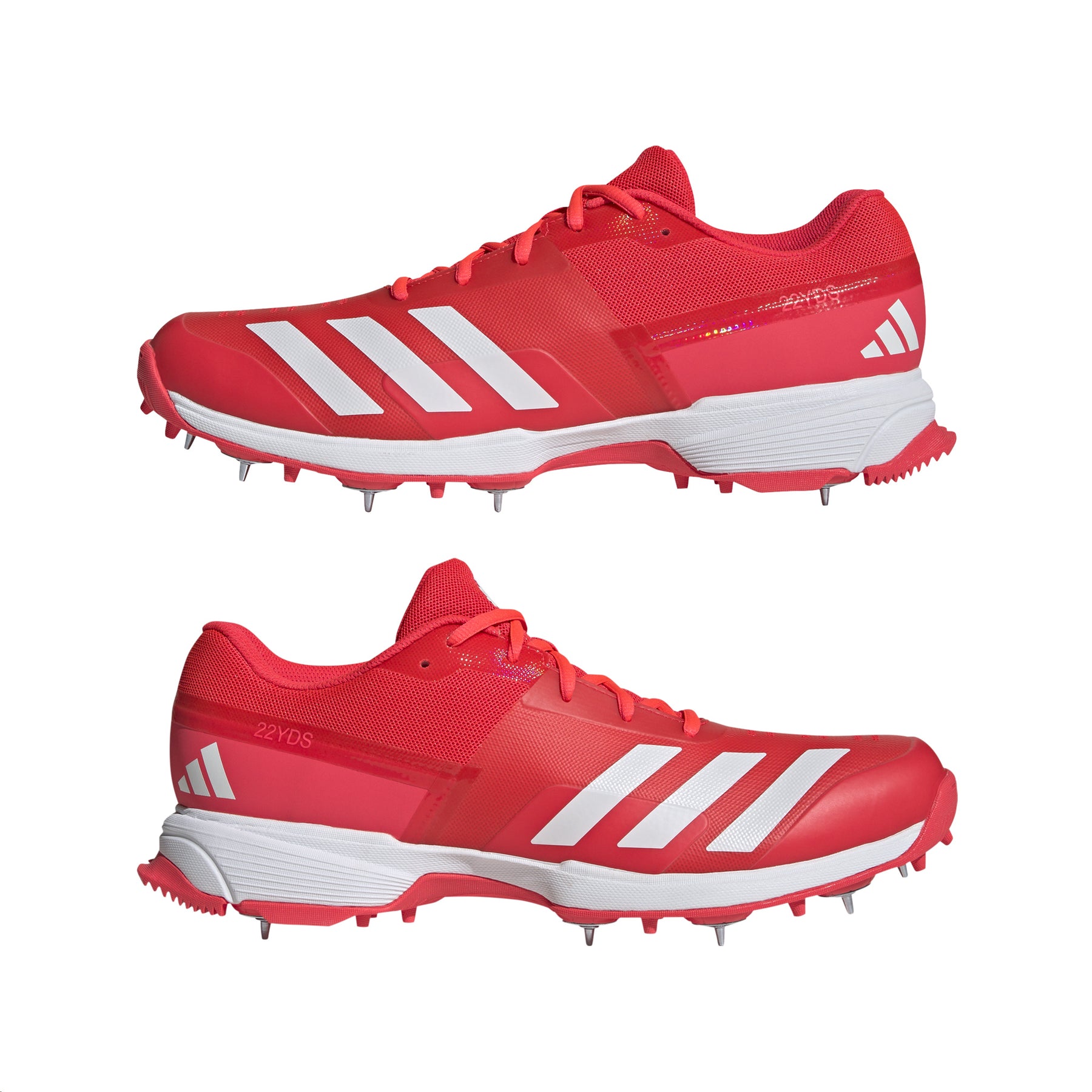 Adidas 22YDS Spike Adult Cricket Shoes: Lucid Red