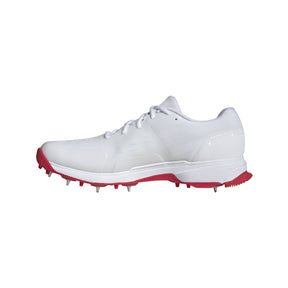 Adidas 22YDS Spike Adult Cricket Shoes: White/Gold/Red