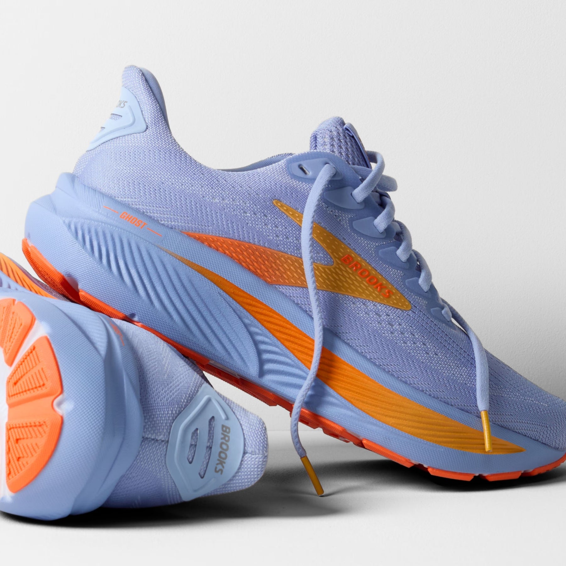 Brooks Ghost 17 Women's Running Shoes: Blue Heron/White/Orange