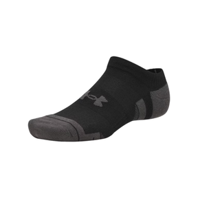 Under Armour Performance No Show Socks 3 Pack: Ultimate Black/Jet Grey