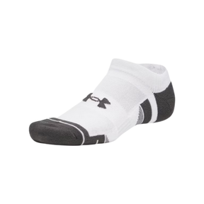 Under Armour Performance No Show Socks 3 Pack: White/Jet Grey