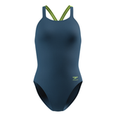 Speedo Women's Solid Powerback Swimsuit: Denim Teal