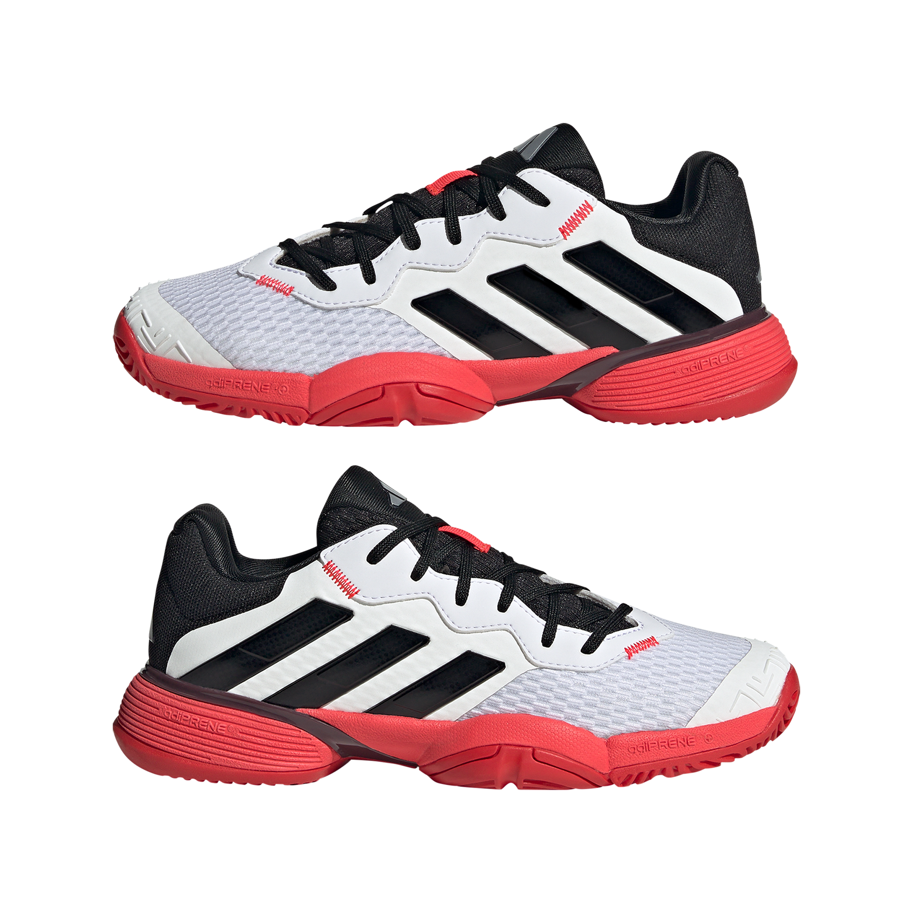 Adidas Barricade K Kids Tennis Shoes: White/Black/Red