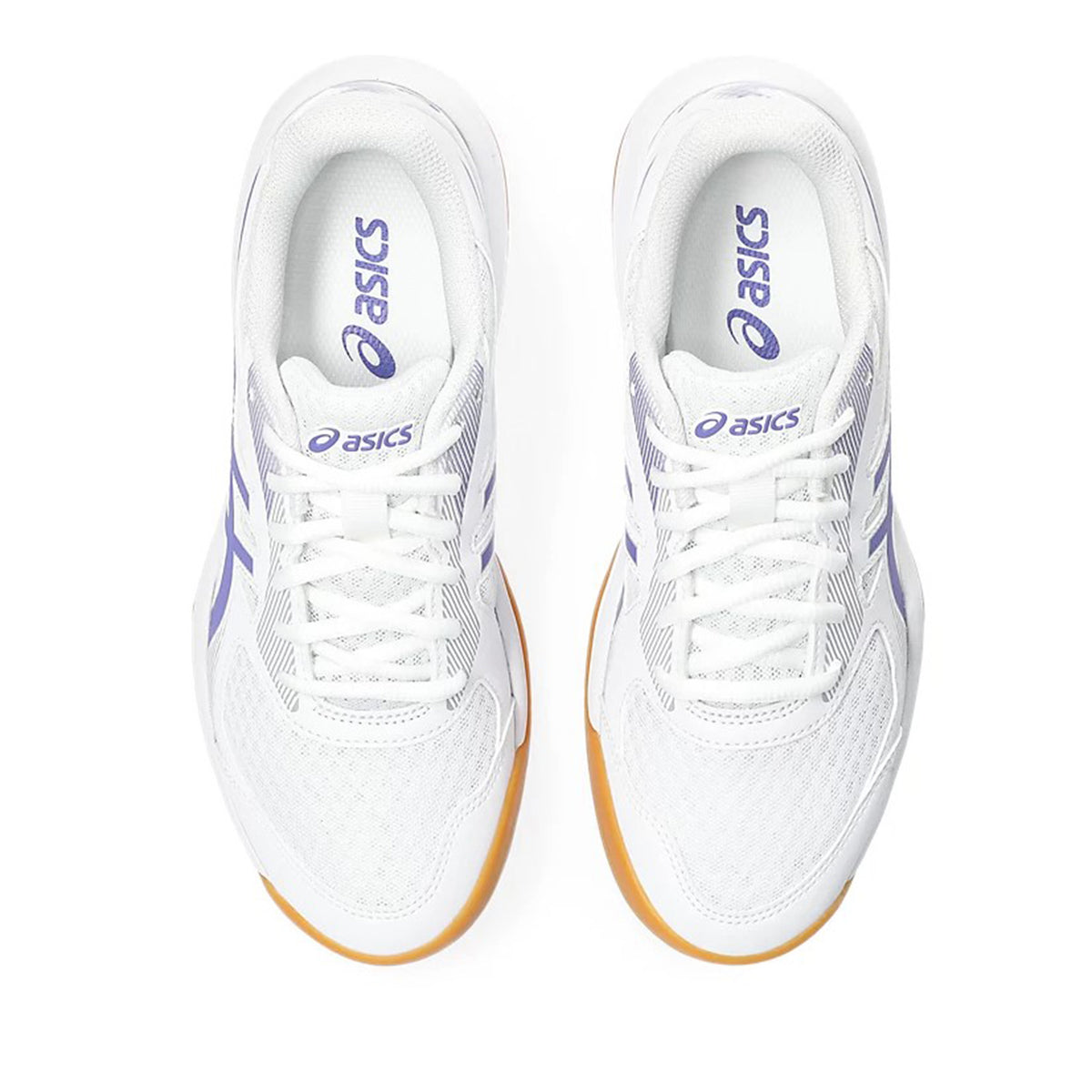 Asics Upcourt 5 Womens Indoor Court Shoes: White/Blue Violet