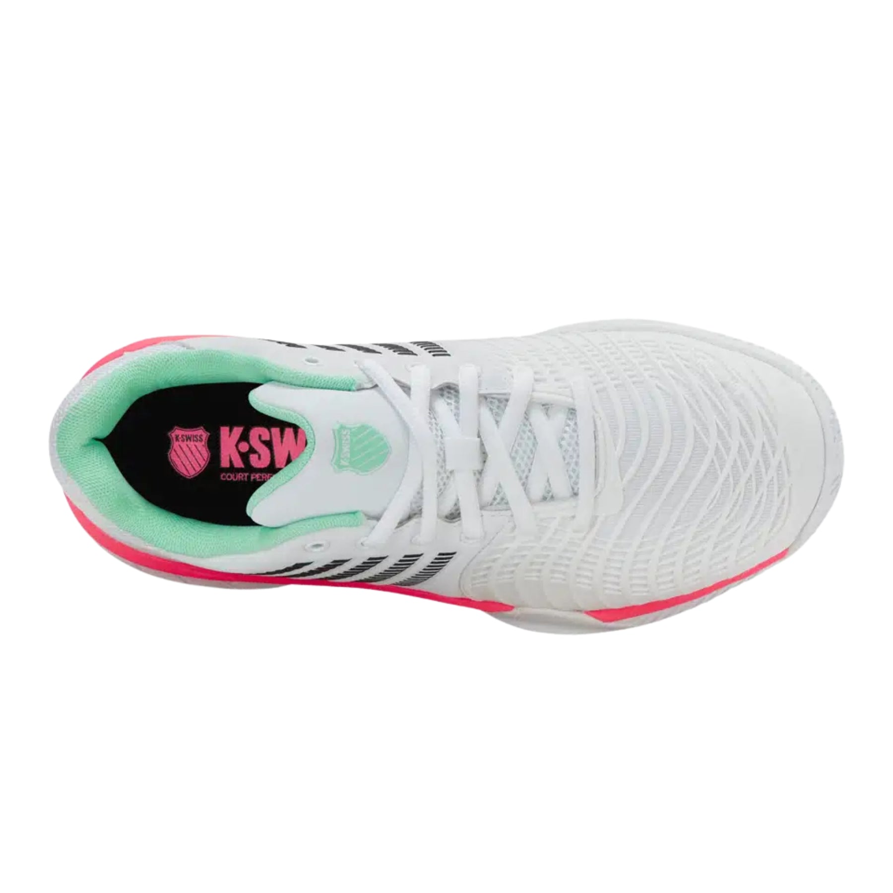 K Swiss Express Light 3 Clay Womens Tennis Shoes: White/Mint/Pastel Pink