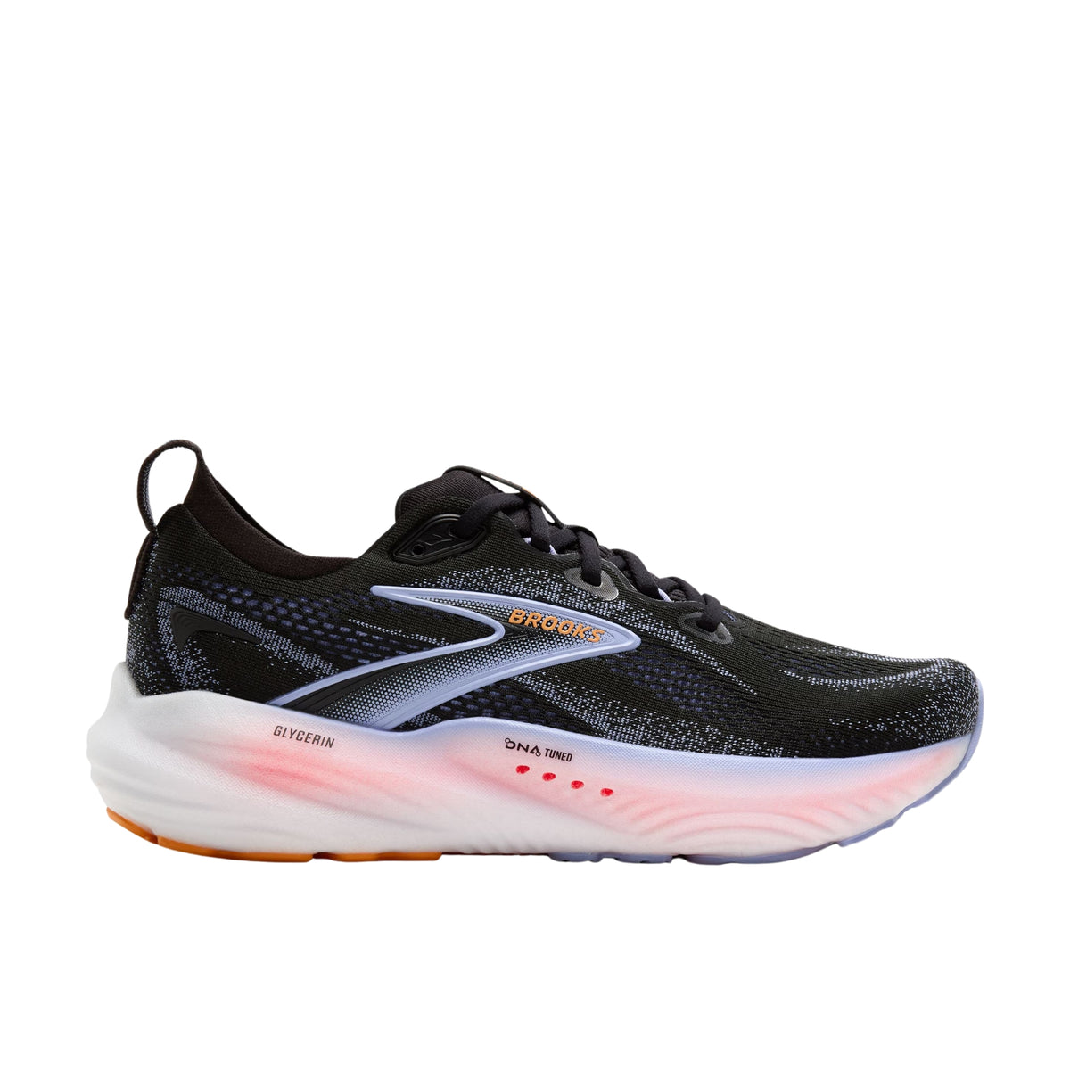 Brooks Glycerin 22 Women's Running Shoes: Black/Blue Heron/Orange
