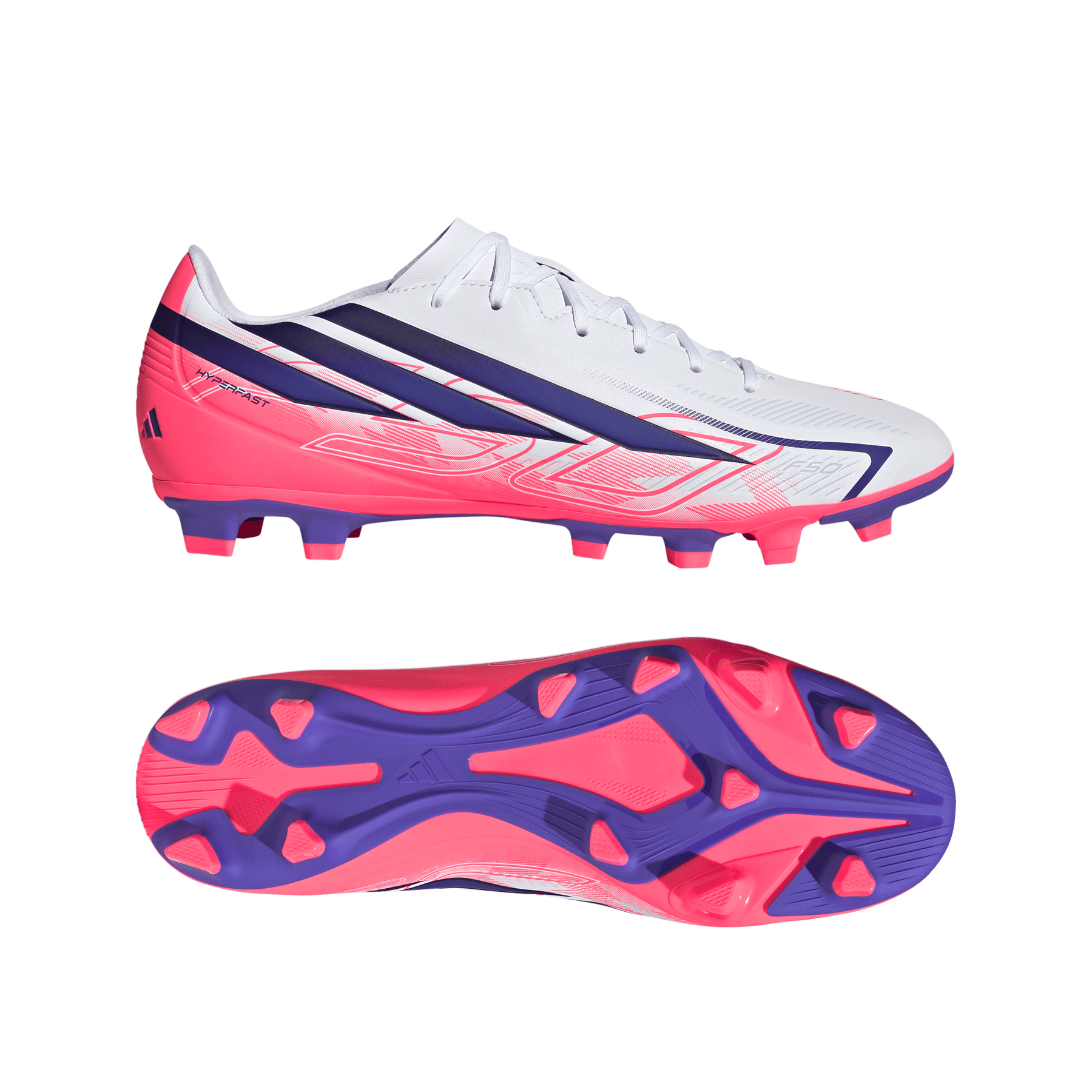 Adidas F50 Hyperfast Club FT FG/MG Football Boots: White