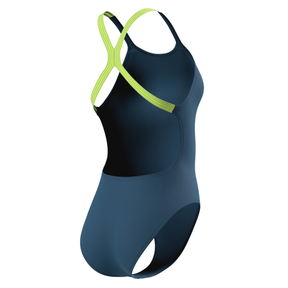 Speedo Women's Solid Powerback Swimsuit: Denim Teal