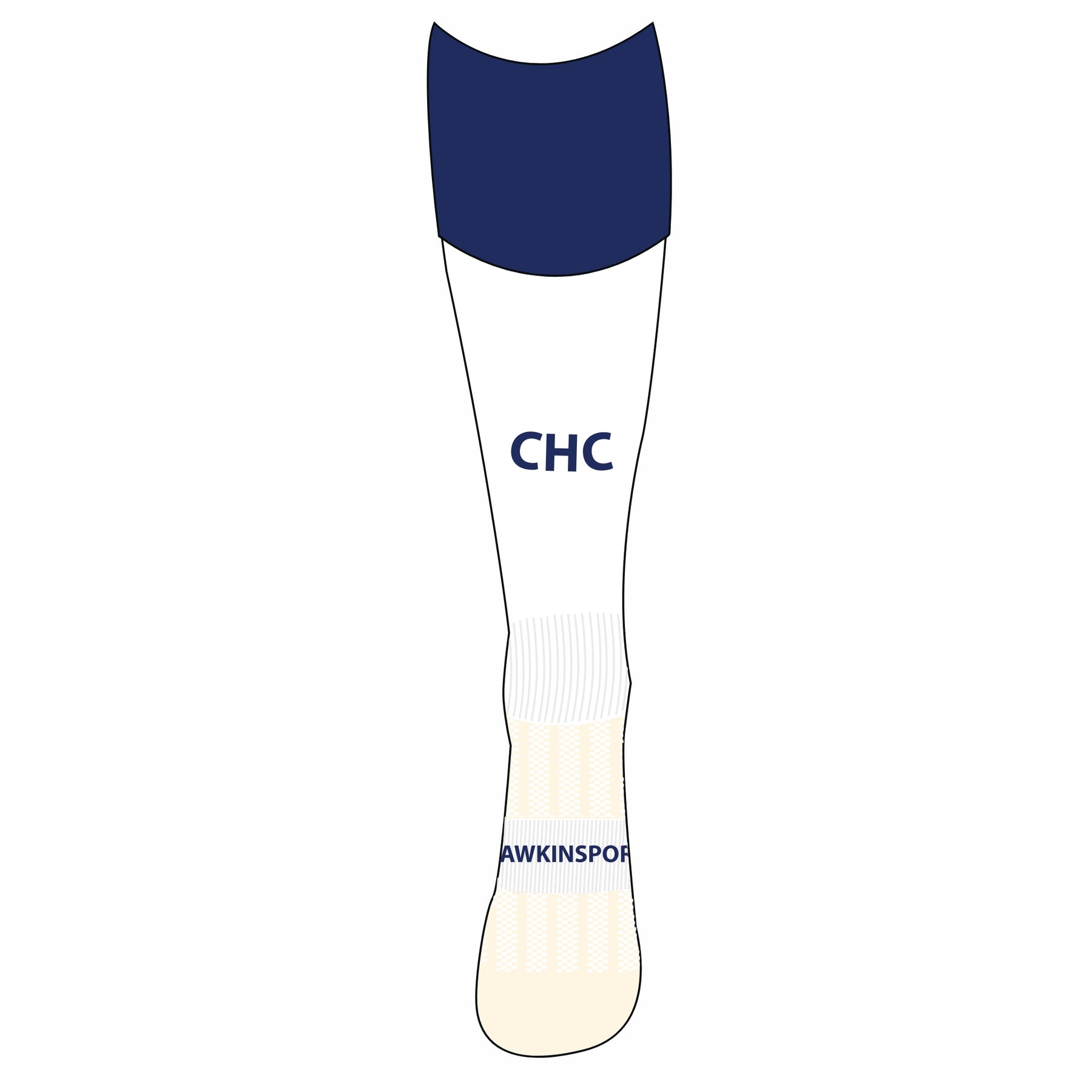 Cheam HC Away Socks: White/Navy