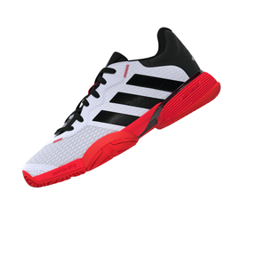 Adidas Barricade K Kids Tennis Shoes: White/Black/Red