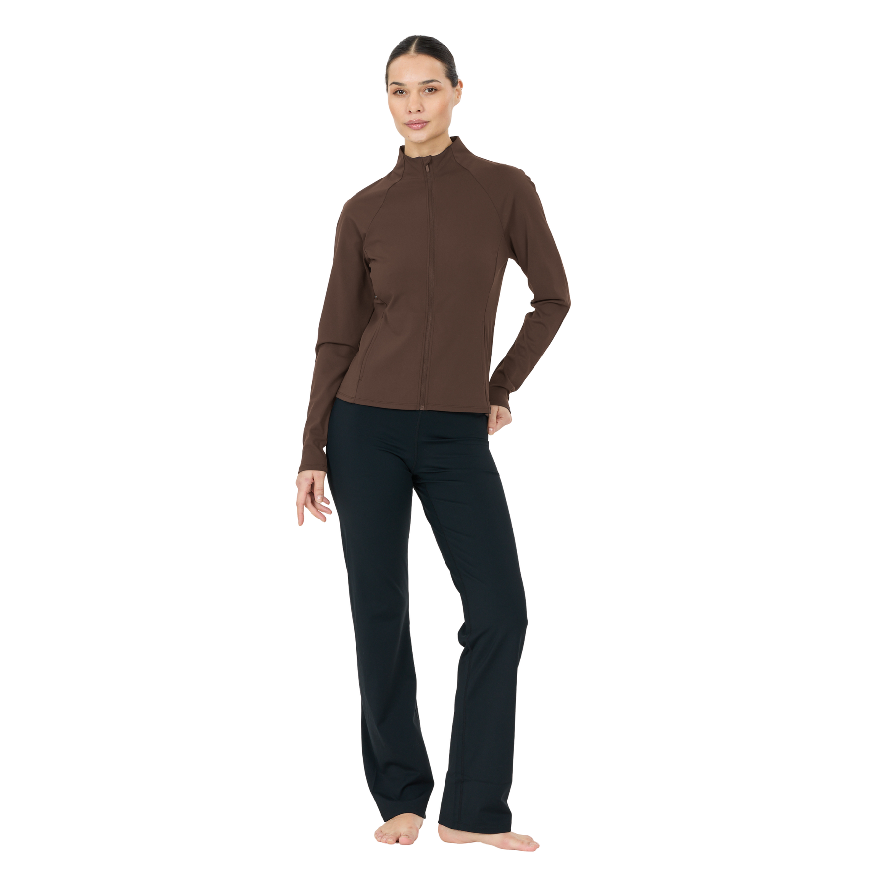 Athlecia Emarri Women's Full Zip Sweatshirt: Chocolate Torte