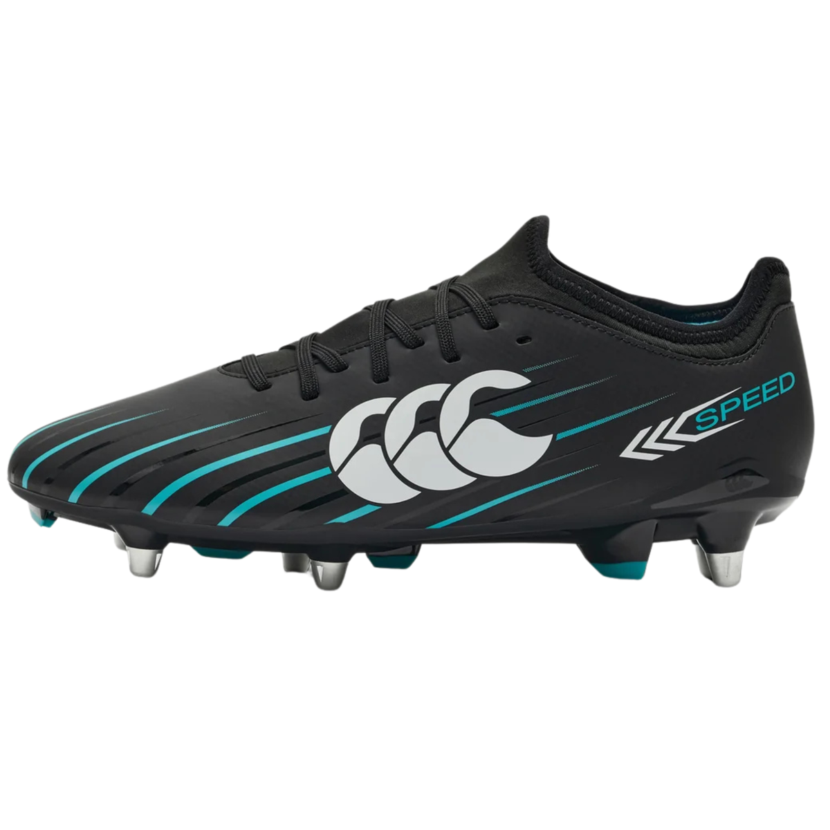 Canterbury Speed Falcon Team SG Rugby Boots: Black/Green