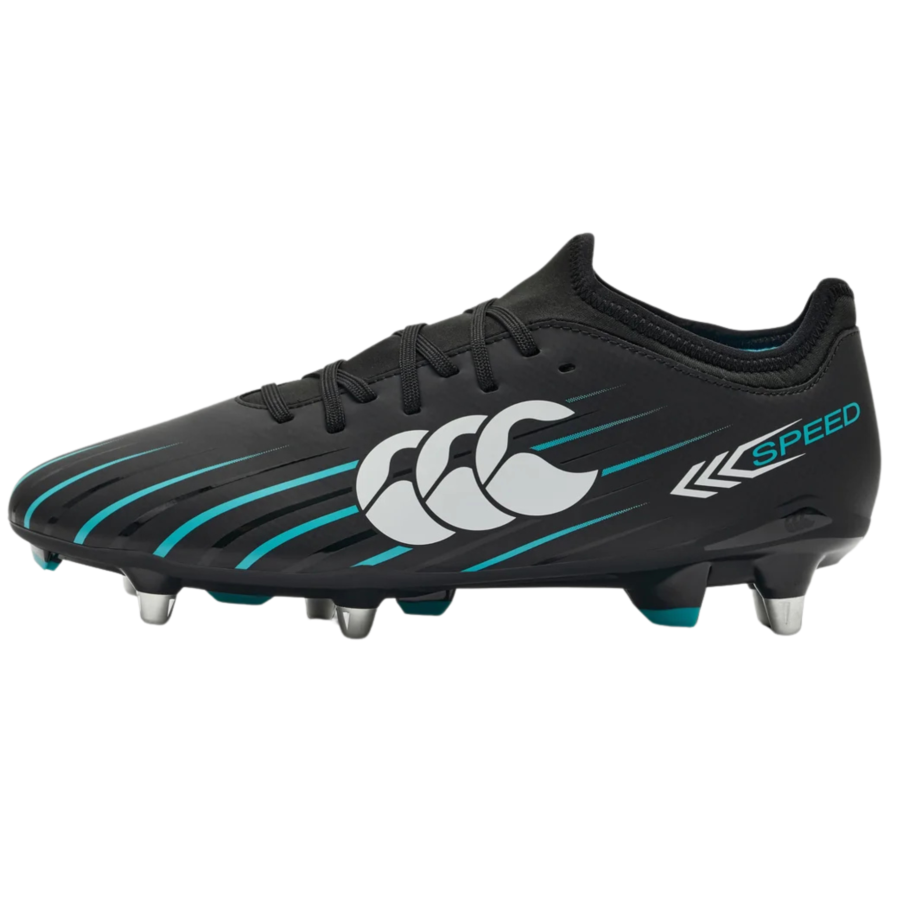 Canterbury Speed Falcon Team SG Rugby Boots: Black/Green