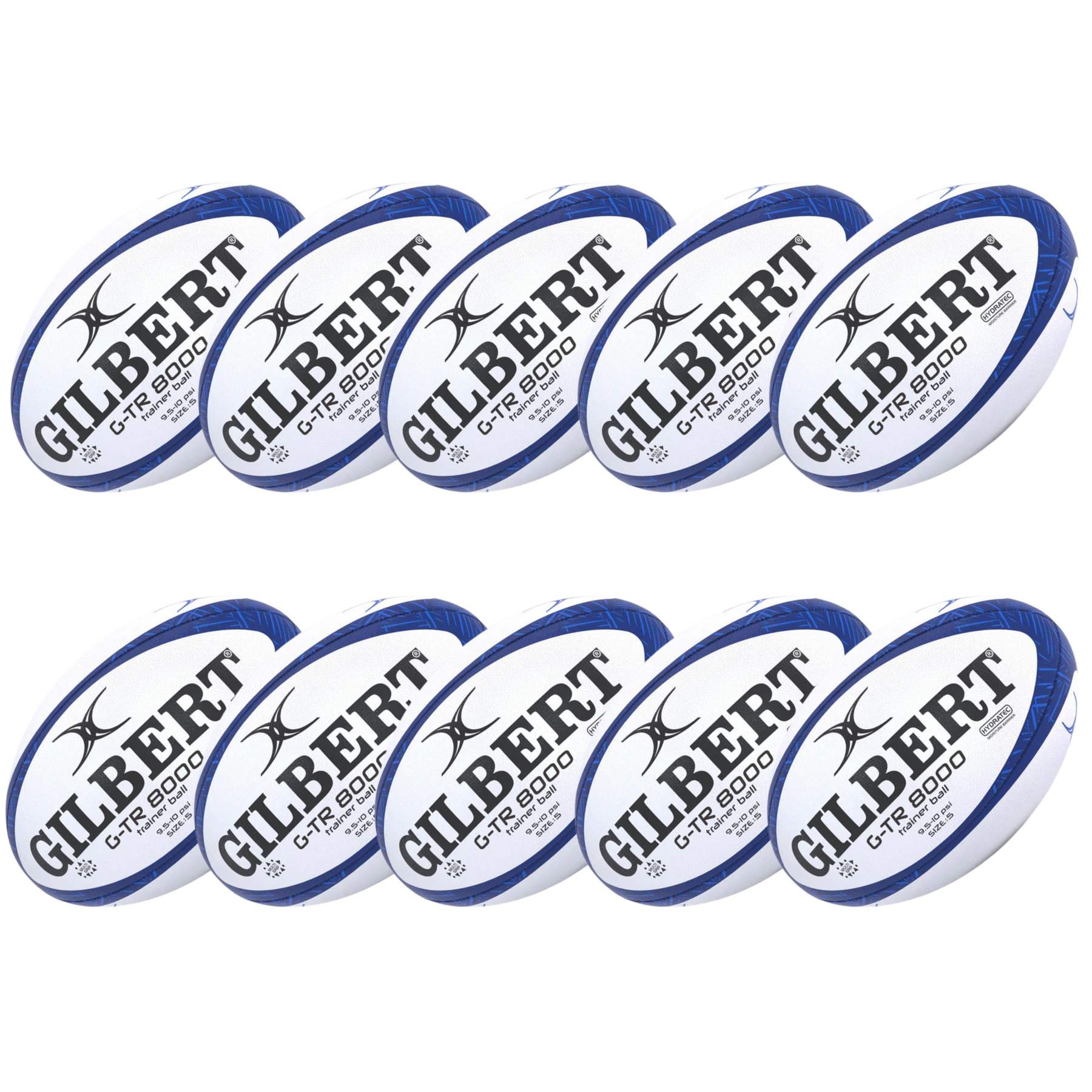Gilbert G-TR8000 Training Rugby Ball (Pack of 10)