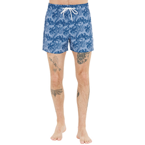 Cruz Werner Mens Beach Boardshorts: Blue Palm Tree