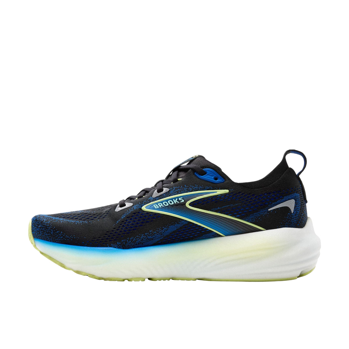 Brooks Glycerin 22 Mens Running Shoes: Black/Cobalt/Neo Yellow