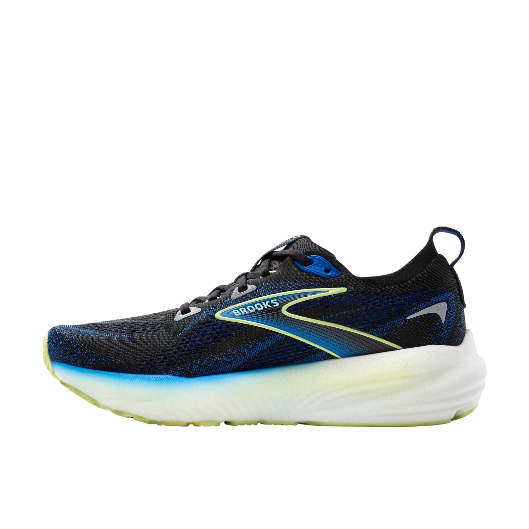Brooks Glycerin 22 Mens Running Shoes: Black/Cobalt/Neo Yellow