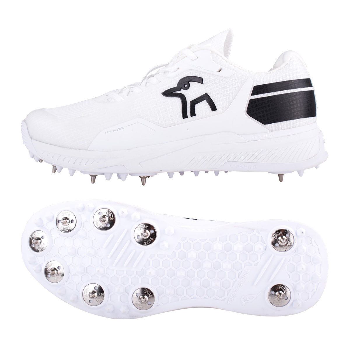 Kookaburra KC Players Spike Cricket Shoes 2024 White Black