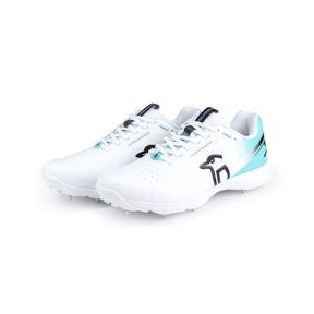 Kookaburra KC 3.0 Spike Senior Cricket Shoes 2024: White/Aqua