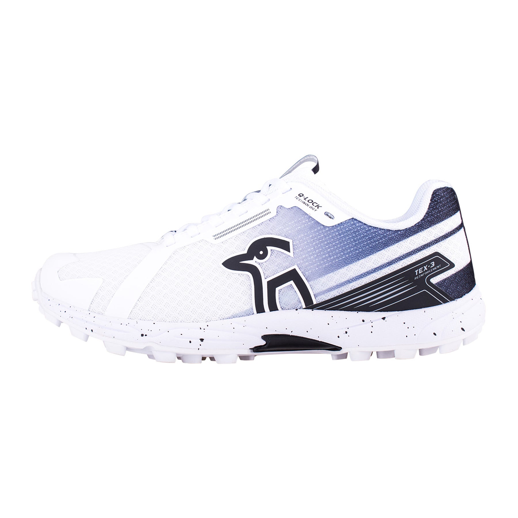 Kookaburra KC 2.0 Rubber Junior Cricket Shoes 2024: White/Black