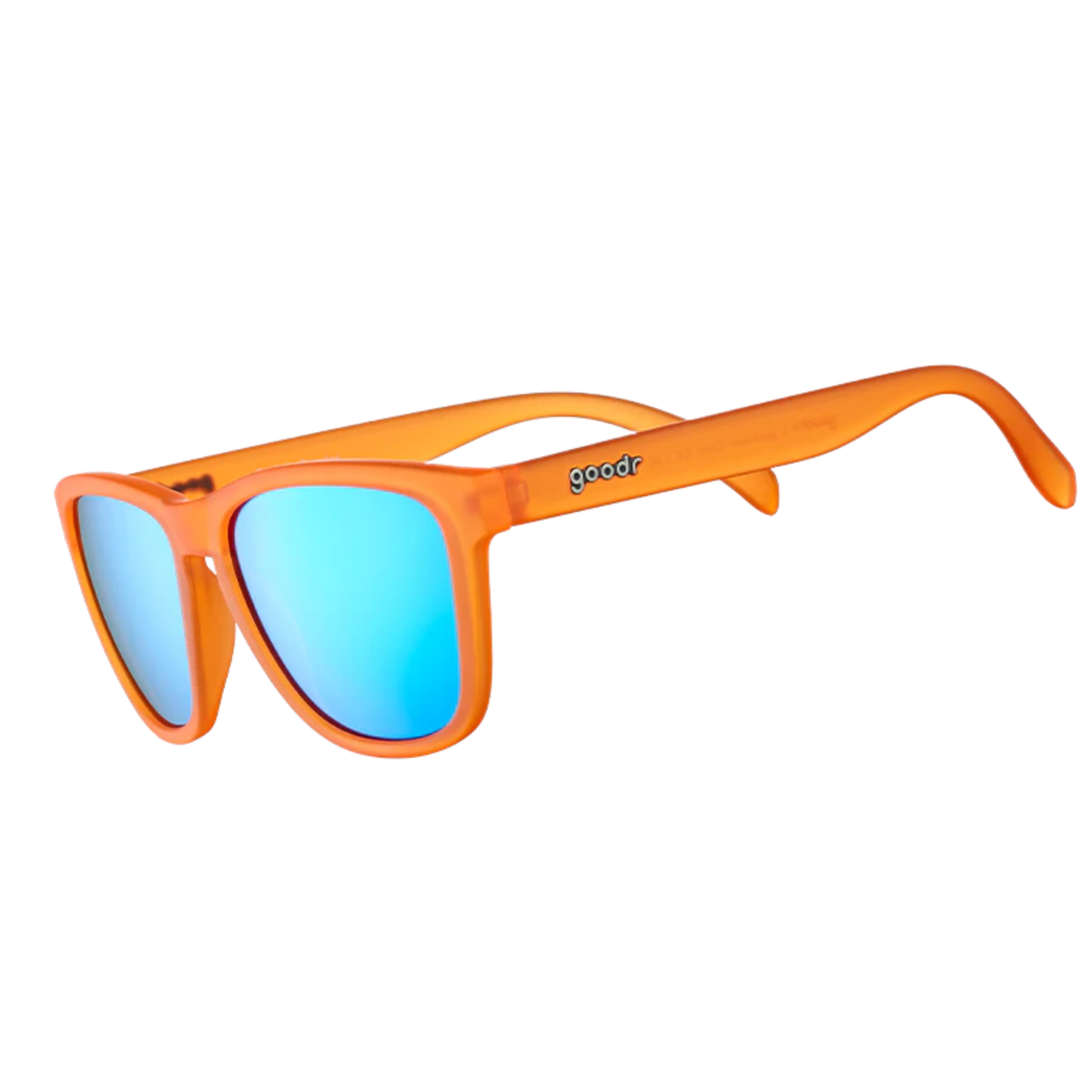 Goodr Donkey Goggles Sunglasses Blue Polarised Lenses: Orange Frame