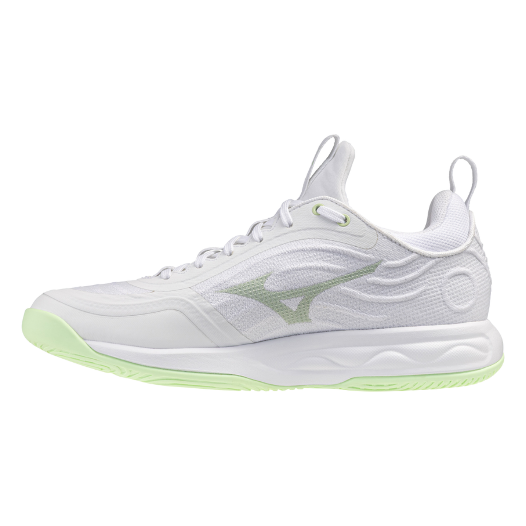 Mizuno Wave Luminous Elite Netball Shoes: White/Aqua Grey/Ambrosia