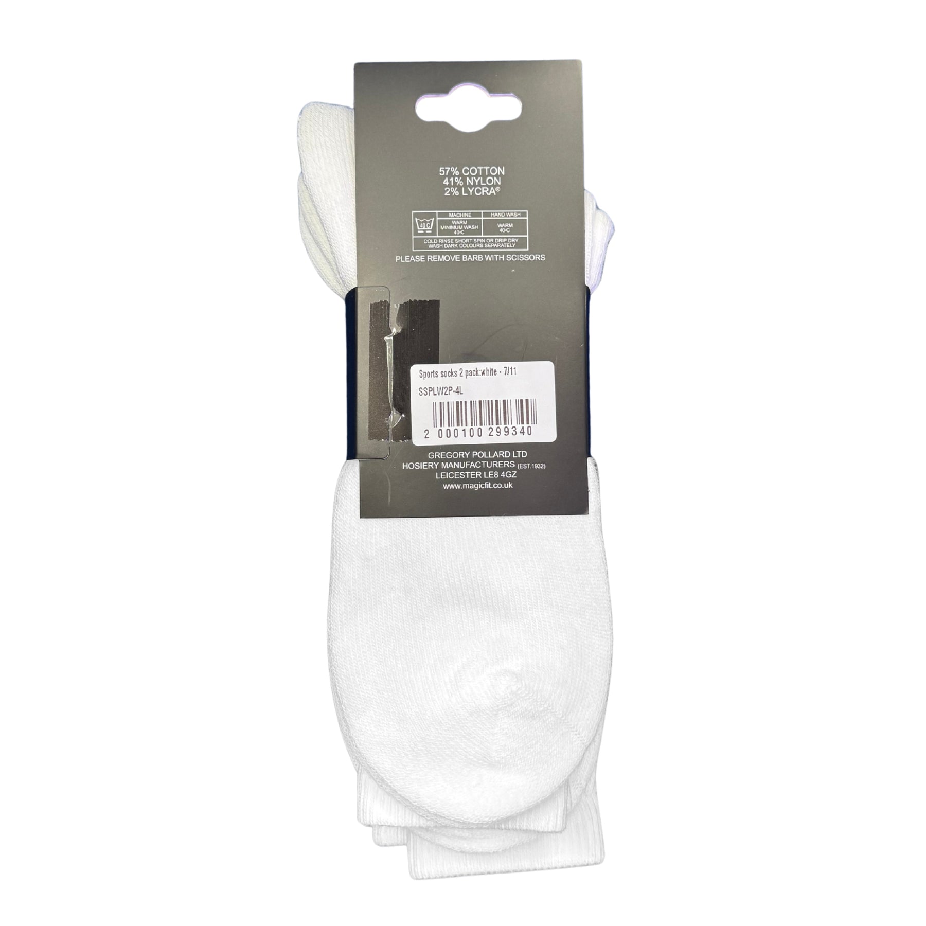 Cotton Rich Sports Socks 2 Pairs: White