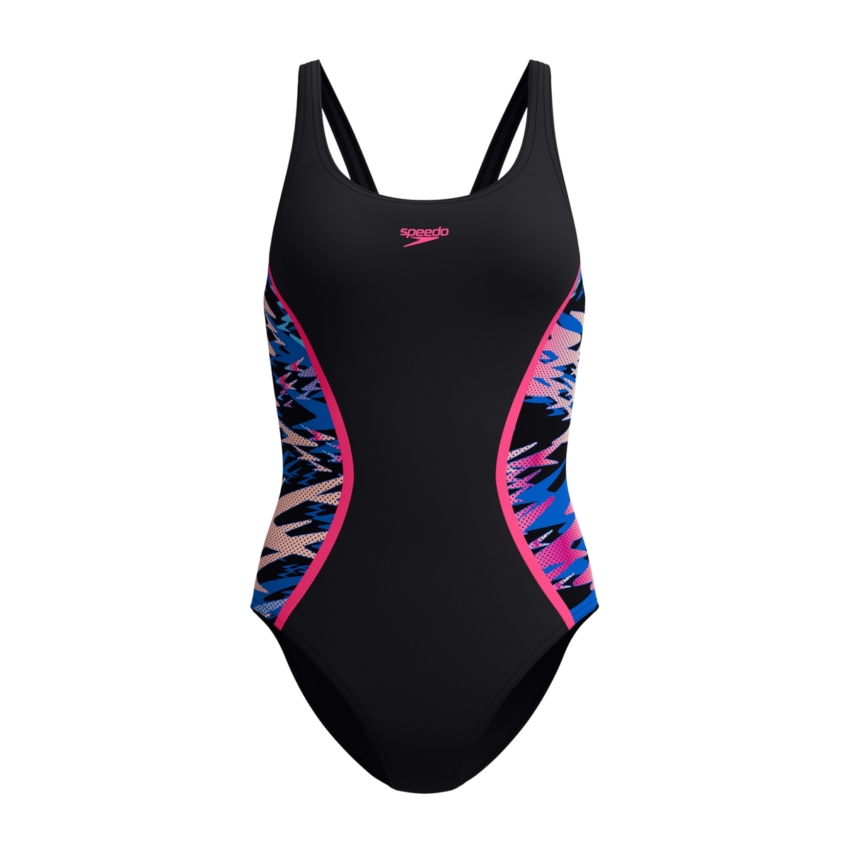 Speedo Women's Hyperboom Splice Muscleback Swimsuit: Anthracite/Pink