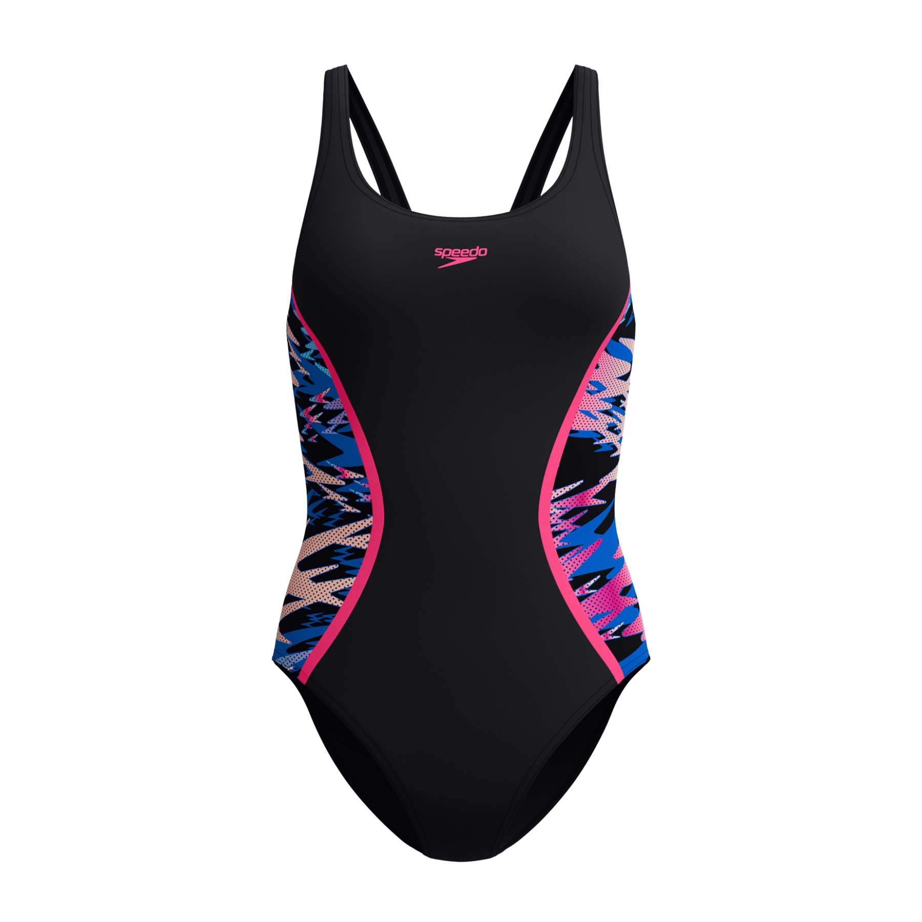 Speedo Women's Hyperboom Splice Muscleback Swimsuit: Anthracite/Pink
