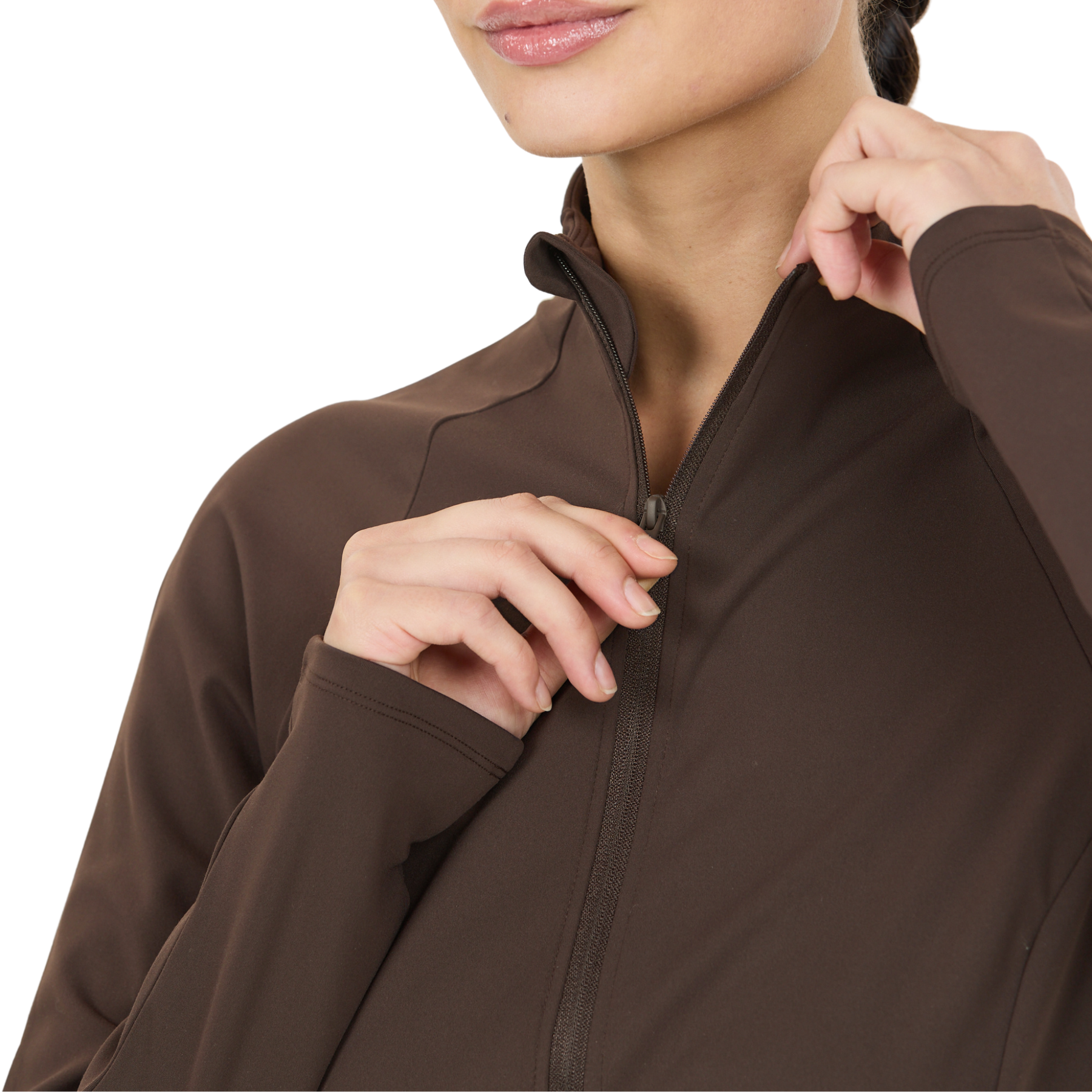 Athlecia Emarri Women's Full Zip Sweatshirt: Chocolate Torte