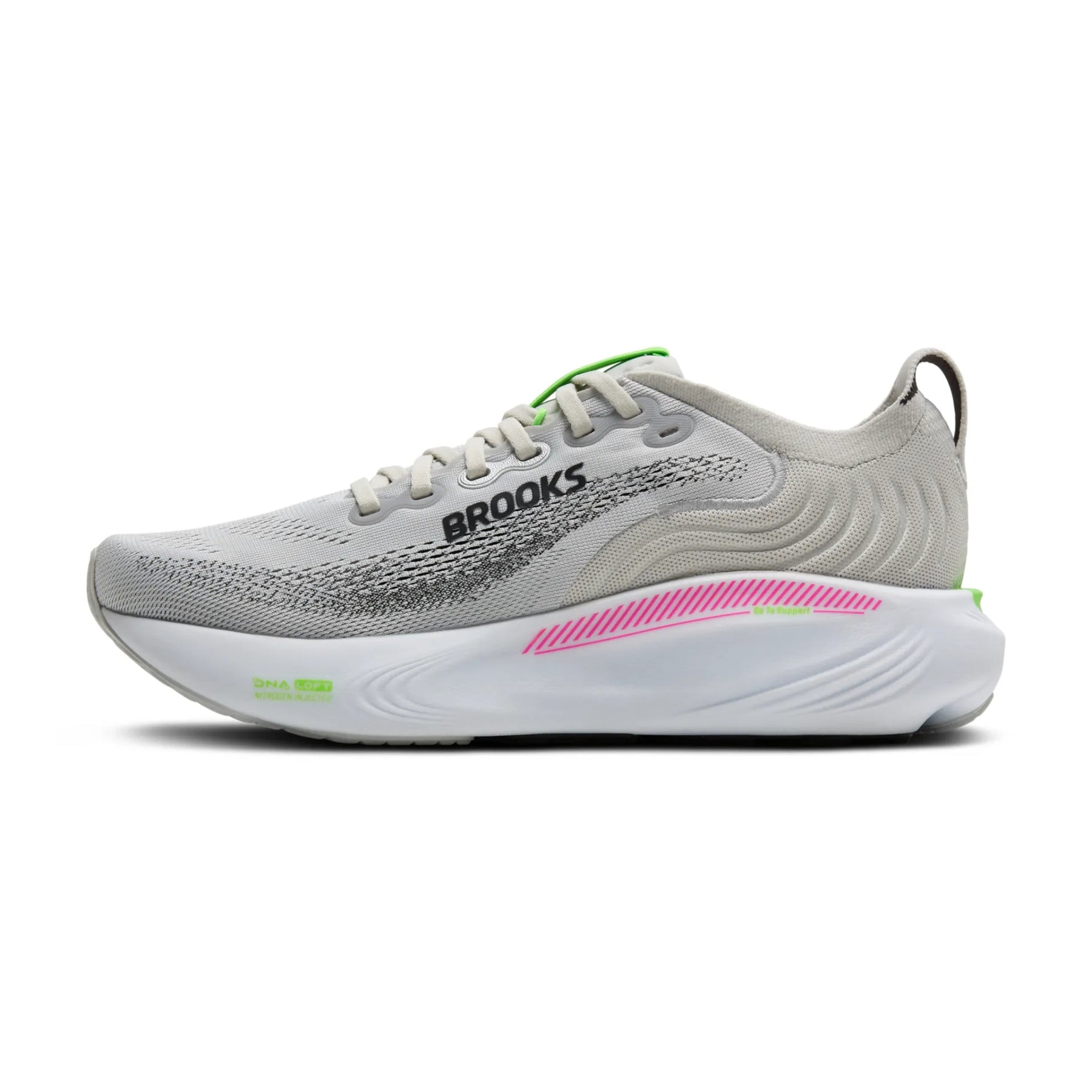 Brooks Adrenaline GTS 25 Womens Running Shoes: Oyster/Pink/Green
