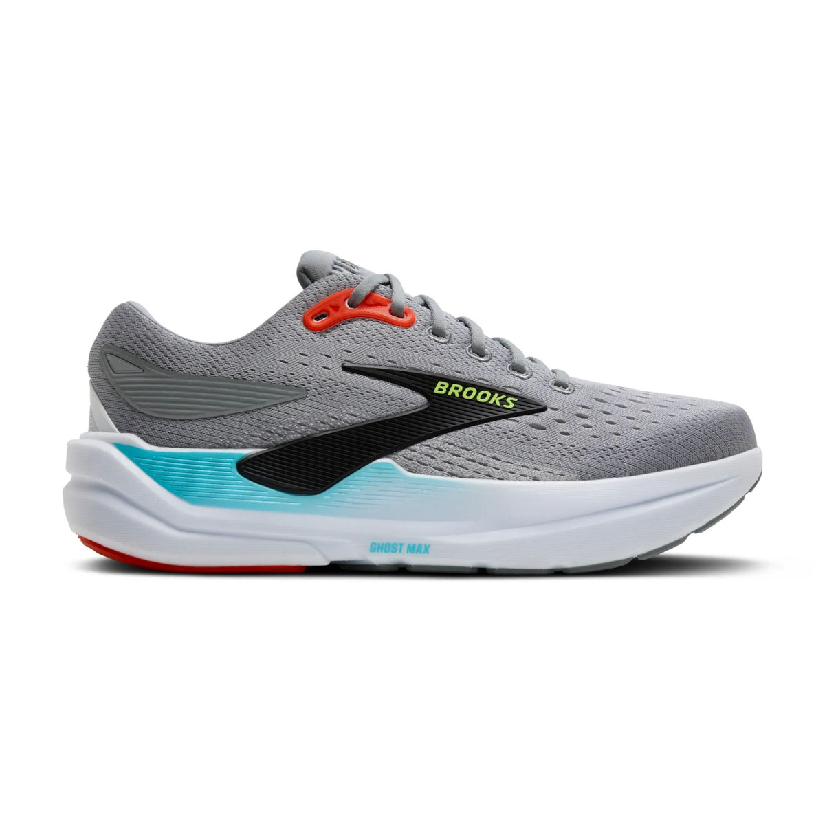 Brooks Ghost Max 3 Mens Running Shoes: Primer Grey/Antarctica/Red