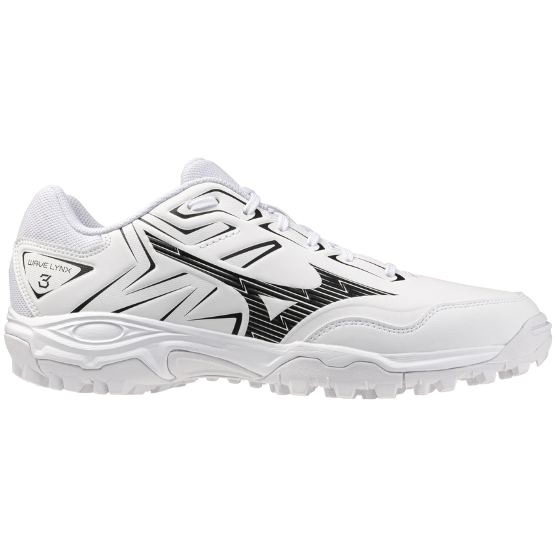 Mizuno Wave Lynx 3 Astro Hockey Shoes: White/Black
