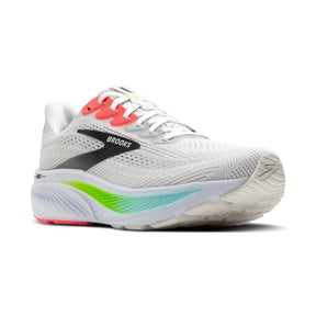 Brooks Ghost 17 Men's Running Shoes: White/Pink Clay/Gecko