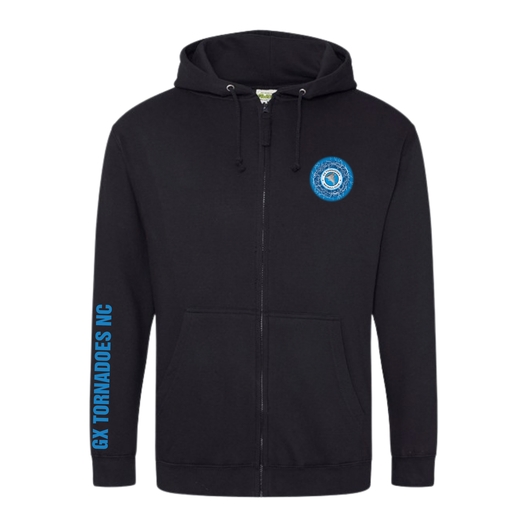 GX Tornadoes Full Zip Hoodie: Black