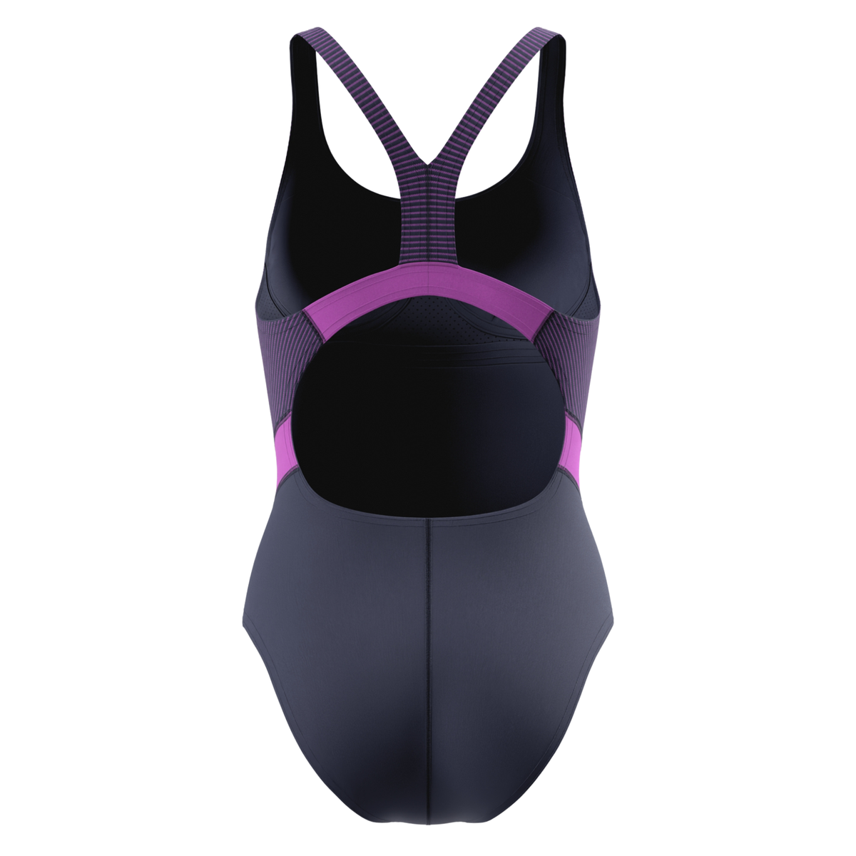 Speedo Women's Quantum Rib Splice Swimsuit: Peacoat/Neon Jelly