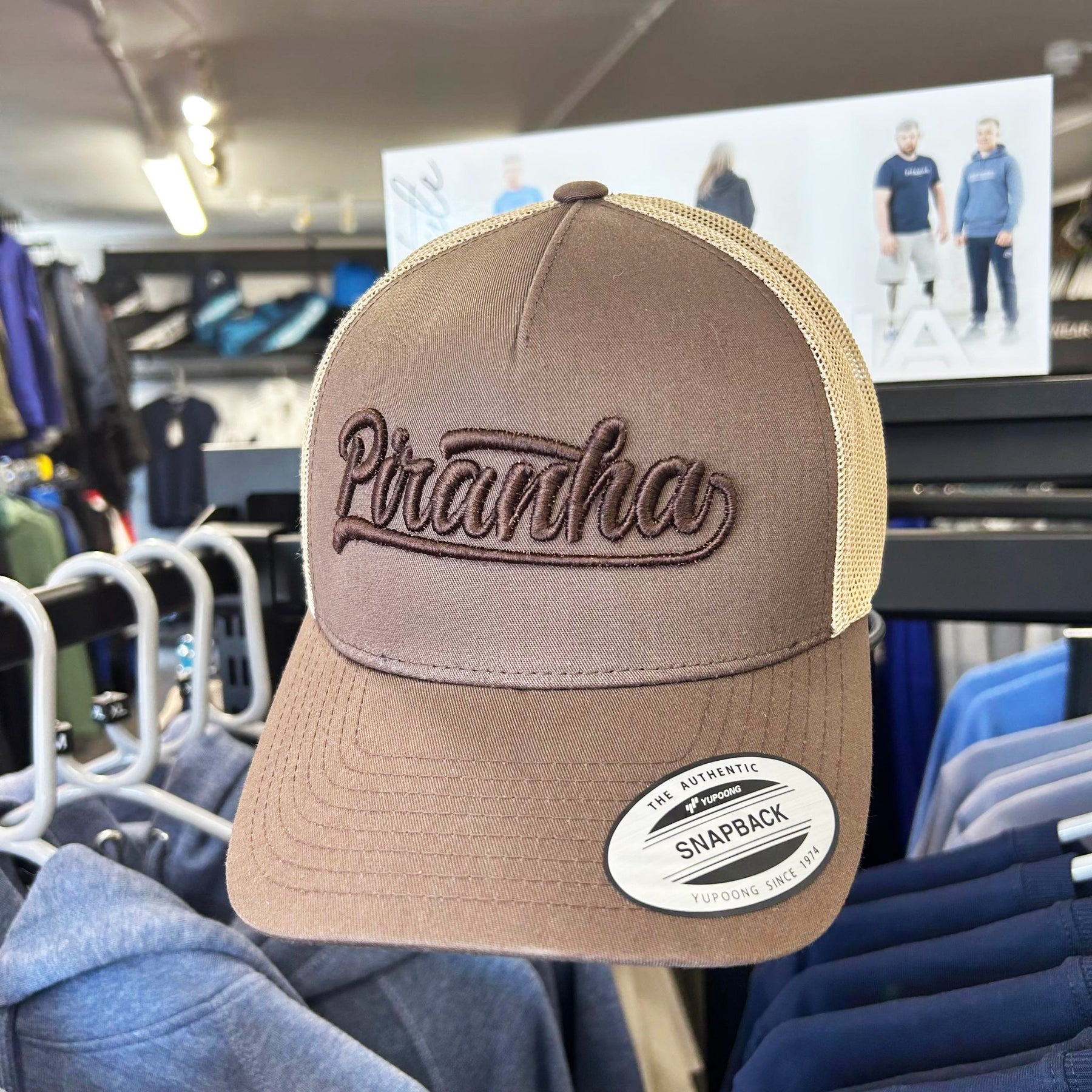 Piranha Baseball Cap: Brown/Khaki