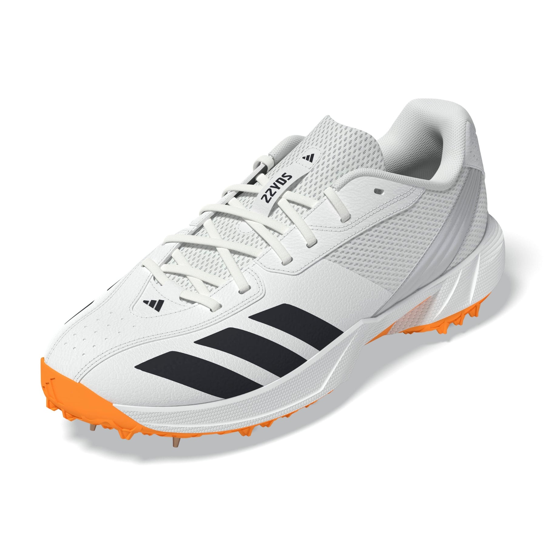 Adidas 22YDS Spike Adult Cricket Shoes: White/Black