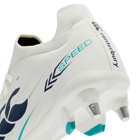Canterbury Speed Falcon Pro SG Rugby Boots: White/Green