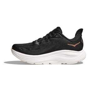 Hoka Clifton 10 Women's Running Shoes: Black/Rose Gold